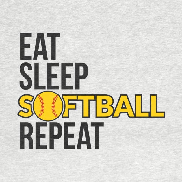 Eat Sleep Softball Repeat by TheDoorMouse